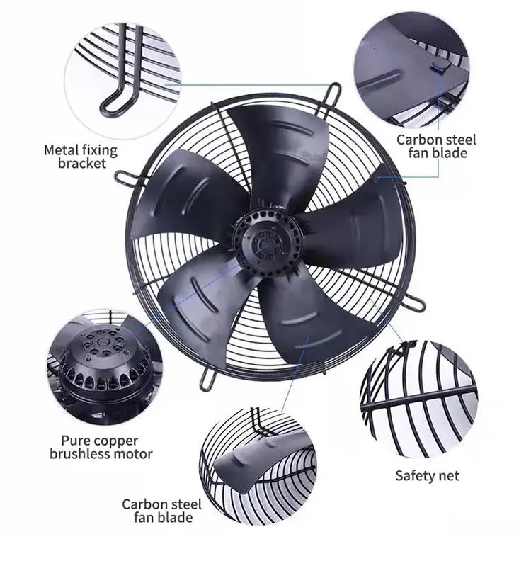 Outer Rotor Fan Axial Fan with External Rotor Motor Wall Fan Volume 500-13000 M3/H